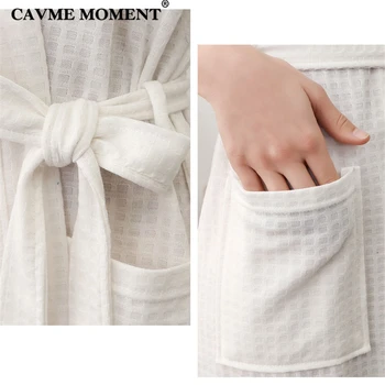 CAVME 2019 Vafe Halat Femei Bărbați Kimono de Vară Plus Dimensiune Vafe Halat de baie Pijamale Rochie de Noapte Dressing pentru Homme Femme