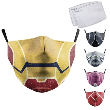 Super-erou Cosplay Măști de Imprimare Tesatura Masca Adult Protecție PM2.5 Reutilizabile Gura Acoperi De Praf Lavabil Gura Măști