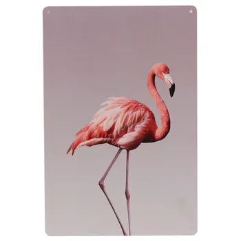 Minunat Flamingo Pug Animale De Companie Câine Tin Semn De Interior Decor Cameră Modernă Cafenea Magazin De Ceai Pub Fier De Pictură De Epocă Placa De Metal Placă De Poster