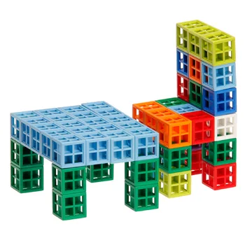 Copii jucărie de învățământ preșcolar instrumente de învățare plastic conecting jucărie blocuri comune link-ul de jucărie blocuri în 12 culori 60pcs