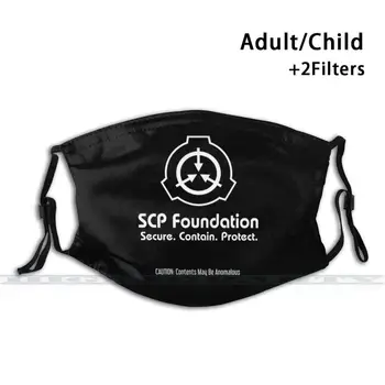 Fundația Scp Logo Design Personalizat Pentru Adult Copii Anti-Praf, Filtru Diy Cute Print Lavabil Masca Scp Scp Fundația