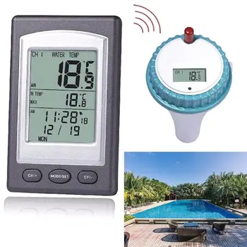 Wireless Piscină Termometru cu Hidromasaj Acasă Swim Spa Temperatura Apei Metru Calendar Ceas Deșteptător -40~60 ° C rezistent la apa Senzor de Exterior