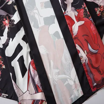 17 Tipărire În Stil Harajuku Moda Japoneză Kimono Femei Bărbați 2020 Cardigan Bluza Haori Obi Asiatice Haine Samurai Kimono