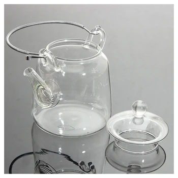 Elegant Ceainic de Sticlă Mâner Rezistent la Căldură Pentru Înflorit Oolong Ceai Negru 350ml clar