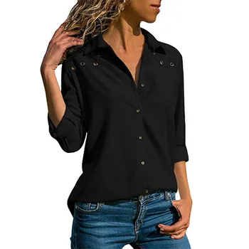 Aachoae Femei Topuri Bluze 2020 Primăvară Pură Bluza Cu Maneci Lungi Tricou Rândul Său, În Jos Guler Șifon Bluza Office Tricouri Blusas Camisa