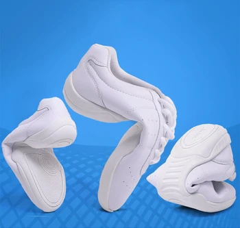Nou Stil Adidasi Copii pentru Copii Alb Modern/Jazz/Hip-hop Pantofi de Dans Competitiv Aerobic Pantofi cu Talpă Moale Sală de Fitness, Pantofi