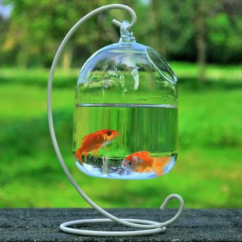 Agățat De Sticlă Rezervor De Pește Creative Pesti De Acvariu Bol Transparent Rezervor Peștișor Planta Vaza De Flori De Sticla Pentru Desktop Acasă Decor