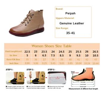 PEIPAH 2021 Retro Botas Mujer Femei din Piele Pantofi de Femeie de Cauciuc Fermoar Cizme de Iarna Plat Cu Blana Pantofi pentru Femeie Cizme Glezna
