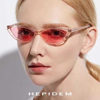 Acetat Polarizat ochelari de Soare pentru Femei Brand Designer Transparent Oglindă Clară de sex Feminin Mic Ochi de Pisica Ochelari de Soare pentru Femei Roz 9109