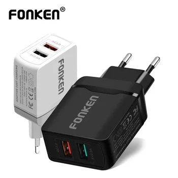 FONKEN Dual USB Încărcător de 28W Quick Charge 3.0 QC3.0 Rapid Încărcător De Telefon 2 Port Portabil Încărcător De Perete Adaptor Mobil Android Tablet