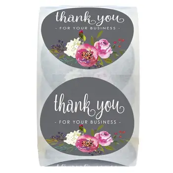 Vă mulțumim pentru Afacerea Dvs. Autocolante pentru Plic Sigiliu 500 buc Etichete Adezive Rotund Florale Autocolant Multumesc Cadou Decor