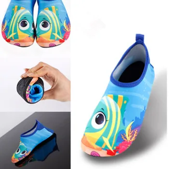 Jocuri pentru Copii de Înot cu Apă Pantofi pentru Copilul Rapid-Uscat Non-Alunecare de Desene animate Drăguț unicoin Tipărite Desculț Aqua Șosete Pentru Plaja Piscina