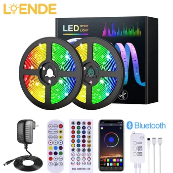 Benzi LED RGB 12V 5M 10M 15M 20M Schimbare de Culoare SMD 2835 cu Controler Bluetooth și Adaptor pentru Acasă TV Înapoi Lumina DIY
