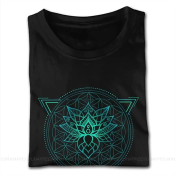 Floare De Lotus Din Viața Mandala Tee Familie Oversize T-Shirt Man Maneca Scurta Ieftin Preț De Brand Oficial De Îmbrăcăminte