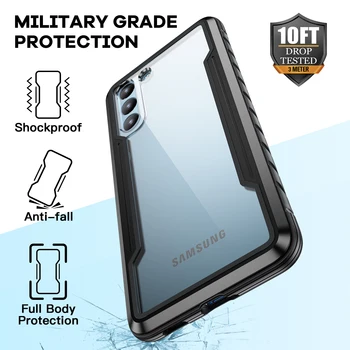 Armuri grele rezistent la Socuri Metalice de Caz Pentru Samsung Galaxy S21 Ultra S20 Plus 5G Telefon Caz Bara de protecție din Aluminiu Capac Transparent Coque