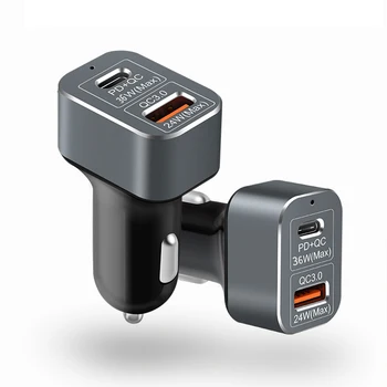 USB-C, Incarcator 60W PD+ Quick Charge 3.0 Rapid Încărcător Auto Pentru iPhone 11 Pro Xs MAX 8 Plus Macbook SAMSUNG S10+ S9 Nota 8 10 Plus