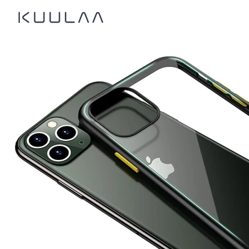 KUULAA Pentru iPhone 11 Pro Max Cazul de Lux Sticlă Transparentă Caz de Telefon i Phone 11 ProMax rezistent la Șocuri Capacul din Spate Pentru iPhone 11Pro