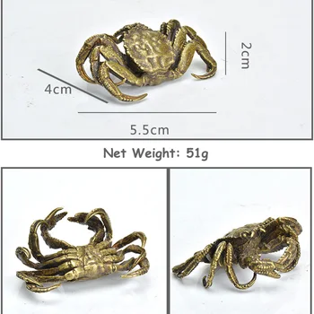 Bronz Antic Mic Crab Ceai De Companie Ornament Alamă Solidă Animale In Miniatura Figurina De Epocă, Decorațiuni Interioare, Accesorii