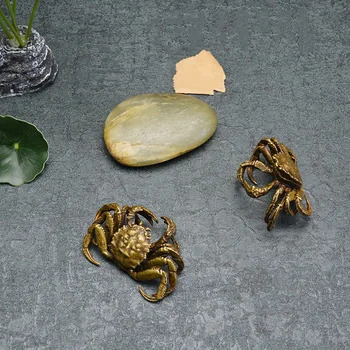 Bronz Antic Mic Crab Ceai De Companie Ornament Alamă Solidă Animale In Miniatura Figurina De Epocă, Decorațiuni Interioare, Accesorii
