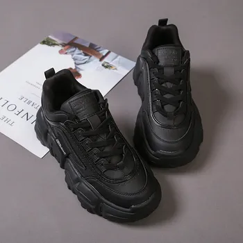 Femei Adidași De Culoare Bej Negru Pantofi De Designer, Femeie De Confort Casual Indesata Adidași De Moda Lumină Tata Pantofi Doamnelor Platforma De Încălțăminte