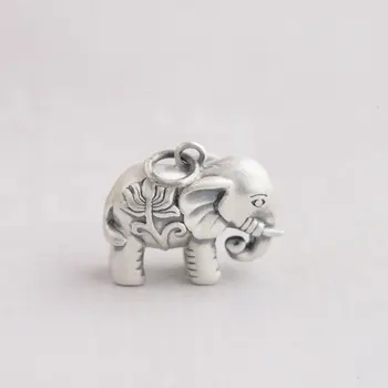 FNJ Argint 925 Elefant Pandantiv Moda Animalelor de Flori Pur S925 Solid Thai Argint Pandantive pentru Femei, Bărbați Bijuterii