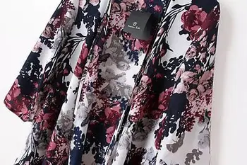 Femei Casual Kimono Cardigan Doamnelor 2019 Vară Șifon Kimono Vrac Florale imprimate BlouseTops