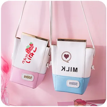 Japoneze Femei Drăguț Sac Messenger Pentru Femei, Fete Lapte Drăguț Pu Piele Crossbody Geanta De Umar Femei Telefon Mobil Sac De Machiaj