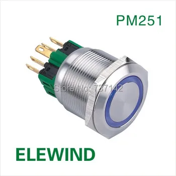 ELEWIND 25mm Inel de Inox iluminate Moment push buton comutator(PM251F-11E/B/12V/S)