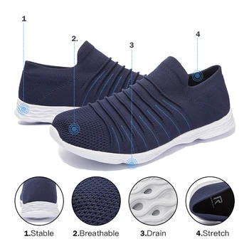 Barbati Pantofi Casual Confortabil Alunecare pe Pantofi pentru Bărbați Adidași Respirabil Tricot Apartamente Formatori Adidași, Mocasini de Apă de Dimensiuni Mari 40-50