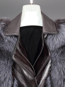 Pudi femei haină de blană de vulpe jacheta 2020 doamna de moda de sex feminin cald iarna pe dimensiunea din piele haine de blana de vulpe hanorac CT064