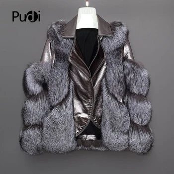 Pudi femei haină de blană de vulpe jacheta 2020 doamna de moda de sex feminin cald iarna pe dimensiunea din piele haine de blana de vulpe hanorac CT064