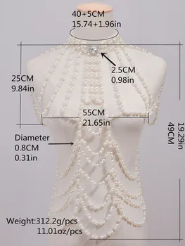 Noua Moda Boho Imitații De Perle Declarație Lanțuri Pandantiv Rochie Bijuterii Perle Margele Bikini Cablajului Corpului Lanț De Bijuterii De Nunta