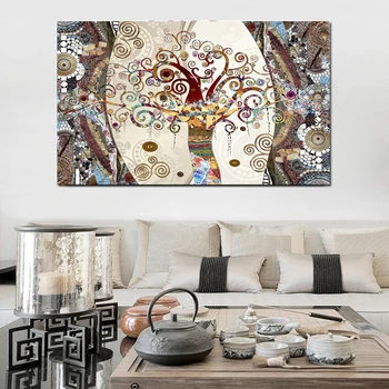 MUTU Epocă Poster Pomul Vieții Print Abstract Panza Pictura Aur Arta de Perete Imaginile pentru Camera de zi Trib Decor de Perete Fara Rama