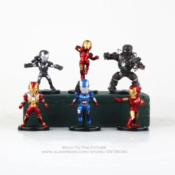 Disney Marvel Avengers 6pcs/set Iron Man 8cm Figura de Acțiune Anime Mini Decor Colecție de Figurine model de Jucărie pentru copii cadouri
