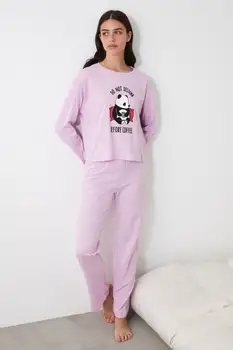 Trendyol Panda Tipărite Tricotate Set de Pijama THMAW21PT0573