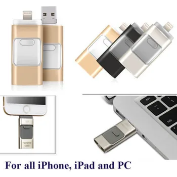 3 în 1 USB 3.0 Flash Drive Memory Stick OTG Pendrive Pentru iPhone PC-ul APPLE 256GB 128GB 64GB 32GB 16GB
