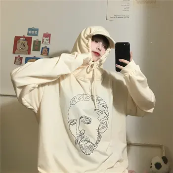 Designer Jachete ' 90 Moda de Toamna pentru Femei cu Gluga Pulover Tricoul Streetwear Vrac se Potrivi Lungime mijlocie Harajuku Hoodie