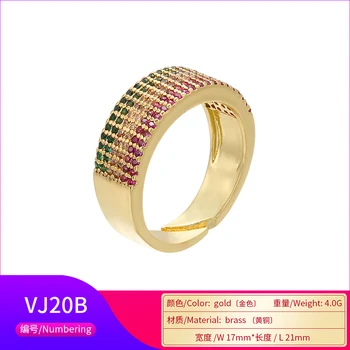 ZHUKOU de înaltă calitate 17x21mm alama, cristal reglabil inele de femei pentru petrecerea de prieteni ziua de nastere cadou de nunta inele model: VJ20