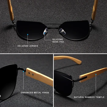 KINGSEVEN lucrate Manual din Lemn de ochelari de Soare Barbati Bambus ochelari de soare pentru Femei Brand Design Original din Lemn Ochelari Oculos de sol masculino