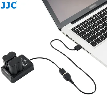 JJC Dual USB Încărcător pentru Fujifilm NP-W235 Baterie, Compatibil cu Fuji XT4 X-T4 XT-4, Built-in Cablu USB + 40cm Cablu de Extensie