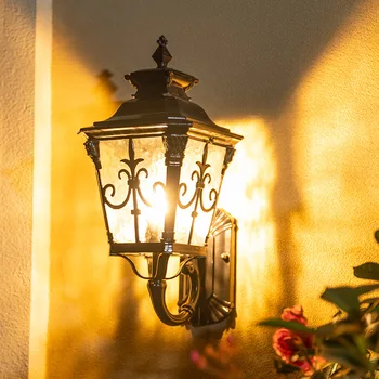 Retro Vintage de perete de lumină europa villa tranșee lampă în aer liber rezistent la apa grădină ușă lampă Neagră Bronz retro pridvor Curte de Iluminat