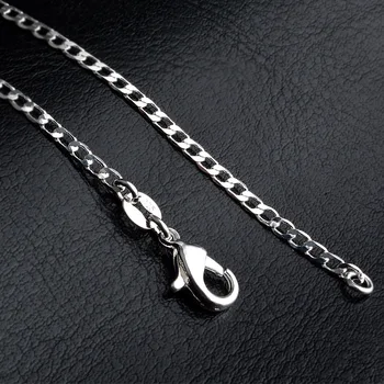 10buc/lot 2 mm placate cu Argint lanț de Link-ul coliere cu ștampilată Moda bijuterii DIY Face 16-30 cm Pret de Fabrica