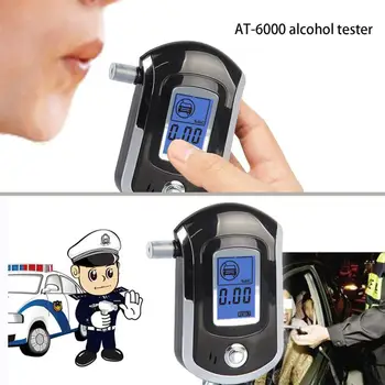 Digitale profesionale Respirația Alcool Tester LCD Dispaly Cu 5 Muștiucuri de Poliție Alcool Parcare Respirație Alcool Tester