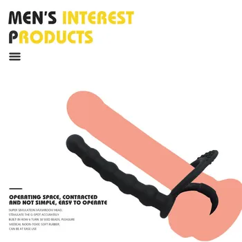 Vibrator inel Dublu Plug Glont Vibrator Bărbați Și Femei Flirt Masturbari Produse pentru Sex Anal Beeds Plug Portabil G Spot Stim