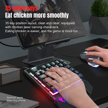 35 Taste Programabile cu Fir cu o Singură mână Tastatură de Gaming Design Ergonomic cu o Singură mână tastatura gaming Gamepad tastatura