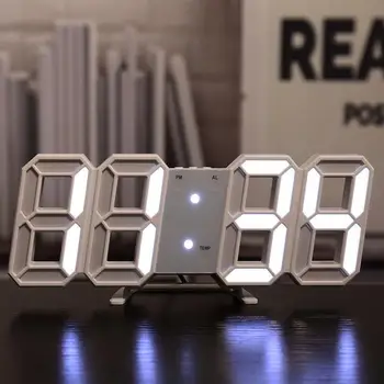 LED Ceas cu Alarma Electronic 3D Ceas Digital de Temperatură cu Ceas 3D Agățat Ceas Cadou Ceas cu Alarmă Ceas de Perete 8 Caractere Ceas