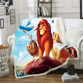 150x200cm Disney Simba Regele Leu Flanel Pătură Arunca Prieteni Copii Baieti Copii Minunat Pături Cadou pe Canapea Canapea Pat Acoperi