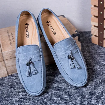 GLAZOV Brand de Lux de Moda Moale Mocasini Barbati Mocasini de Înaltă Calitate, Piele naturala Pantofi Barbati Apartamente de piele de Căprioară de Conducere Pantofi Albastru