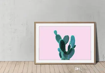 Poster Plante Cactus De Fundal De Culoare Roz Decor De Perete Imagini De Artă Pictură 12 24 36 47 Cm