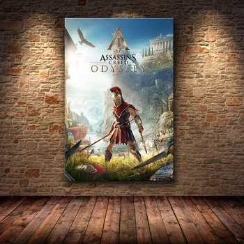 Neînrămate Poster Pictura Decor de Assassin ' s Creed Odyssey Originile pe HD Panza Panza Pictura Arta Postere si Printuri